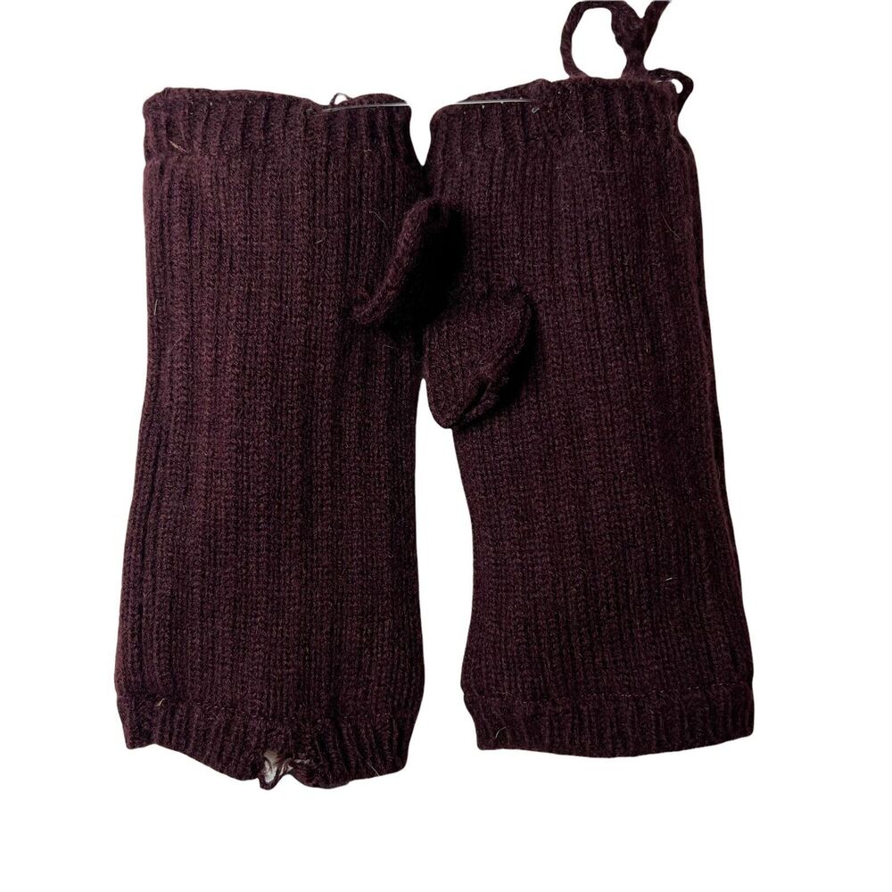 Hat Attack Burgundy Knit Fur Lined Handwarmers New